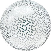 Сфера с конфетти кружки серебро (56 см)