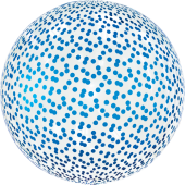Сфера с конфетти кружки синий (56 см)
