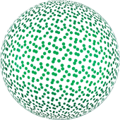 Сфера с конфетти кружки зелёный (56 см)