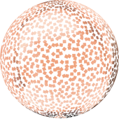 Сфера с конфетти квадраты розовое золото (56 см)
