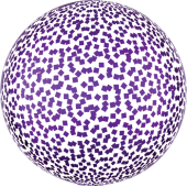Сфера с конфетти квадраты фиолетовый (56 см)