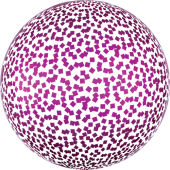 Сфера с конфетти квадраты фуксия (56 см)